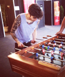  onedirection: Zayn playing some table football 1DHQ x #latergram 