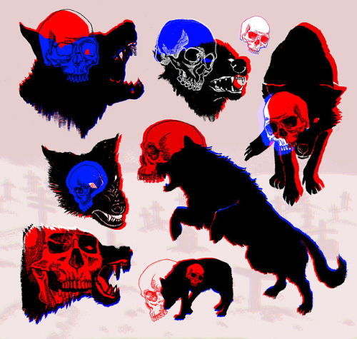 polkip:Happy Halloween to all of you.Here’s some lovely little hellhounds about to wreck havoc