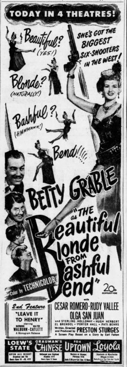 The Beautiful Blonde from Bashful Bend (1949) Preston SturgesDecember 6th 2020