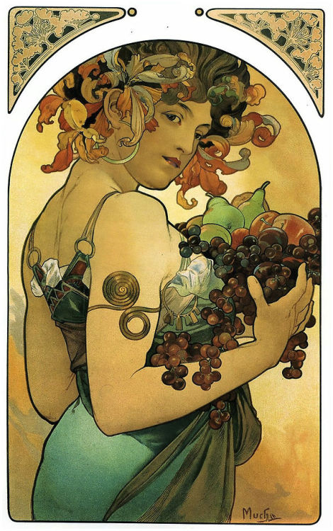 universeobserver:  nevver:  Alphonse Mucha  i stayed at this hotel and there was art just like this hung in all the hallways 