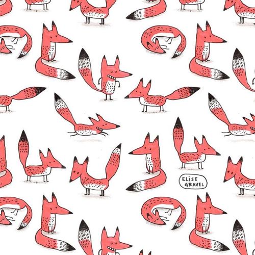 elisegravel:I’m obsessed with patterns. #fox #illustration #orange