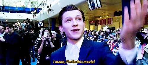 spideycentral:  Tom Holland gets really excited when he realizes that he’s actually