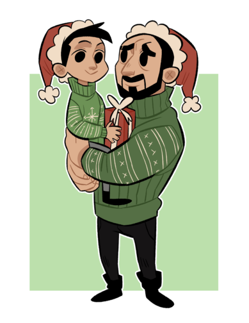 bryborg:A little late, but for Christmas I drew these to send as Christmas cards! Unfortunately ther