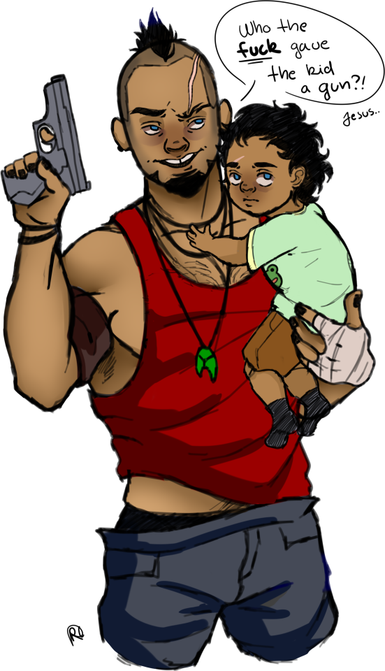 @broken-balance-baby As Promised, Here It Is. Vaas, Little Diego And A Glock.