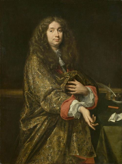 17th century Style of Pierre Mignard - Portrait of a man in wig(Louvre Museum)