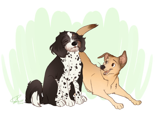 Pet portrait of @lordoftheseams-blog rainbow bridge babies. &lt;3[Twitter]