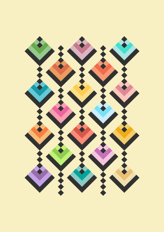 Colored squares pattern poster
