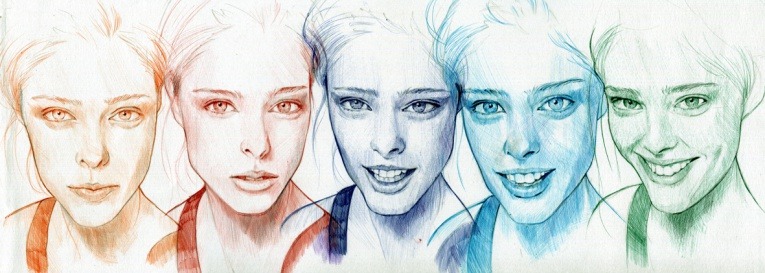 cross-connect:  Ballpoint pen drawings by Ler Huang illustrator from Taiwan.  