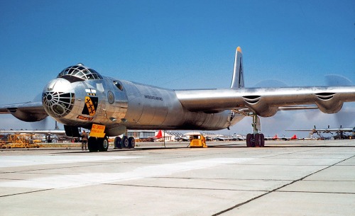 redarmyscreaming:  The Convair B-36 “Peacemaker” is a strategic bomber built by  Convair and operated by the United States Air Force from 1949 to 1959.  The B-36 is the largest mass-produced piston-engined aircraft ever  built.