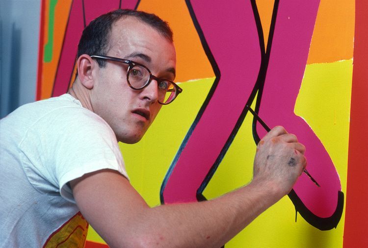   Keith Haring / Photographed in his Studio by Allan Tannenbaum / 1982  