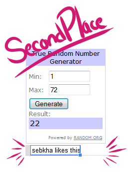 And here are the winners of the giveaway! toxitty38 won a complex bustsebkha won a simple bustotto-marr won a chibi I used this spreadsheet with the notes on it (72 after I removed my name) and used Random.org to get a numberI counted them from bottom