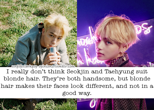 Unpopular K-pop Opinions — I really don't think Seokjin and Taehyung suit...