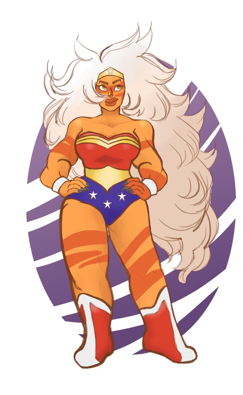 invisible-ori:  If anyone ever wanted to see Jasper in Wonder Woman’s outfit….