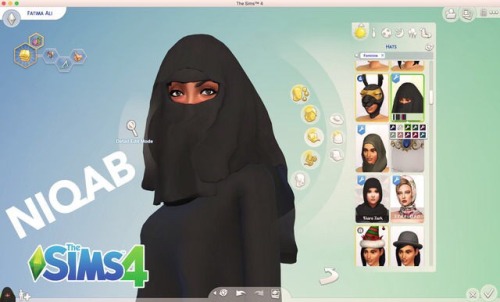 You can download this niqab for your muslim sims: http://mystufforigin.blogspot.com/2017/03/niqab.ht