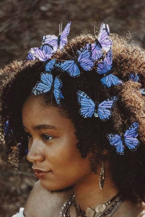 littlealienproducts: Indigo Fairy Butterfly Crown by wildandfreejewelry