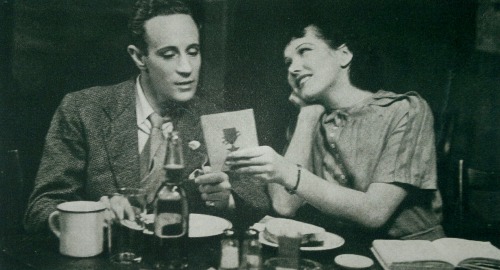 Leslie Howard, Peggy Conklin and Charles Dow Clark in The Petrified Forest, New York, Broadhurst The