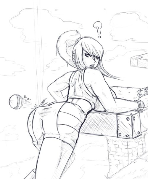 reliusmax:  Old sketch I did Of Samus for no reasons   I wana catch dat~ < |D’‘‘‘