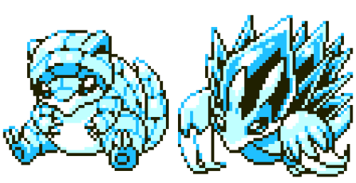 patattackerman:Sandshrew and Sandlslash Alola versions! Went for GBC style this time since them bein