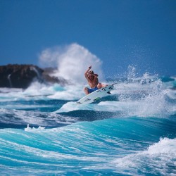 Surftagram:  Parker Coffin: Straight Air In The Caribbean Blue With The @Etnies Team