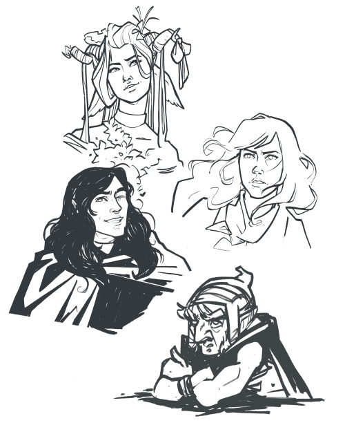 Campaign 3 sketch dump time! Loving the absolute chaos of this group so far. (Top to bottom: Fearne,