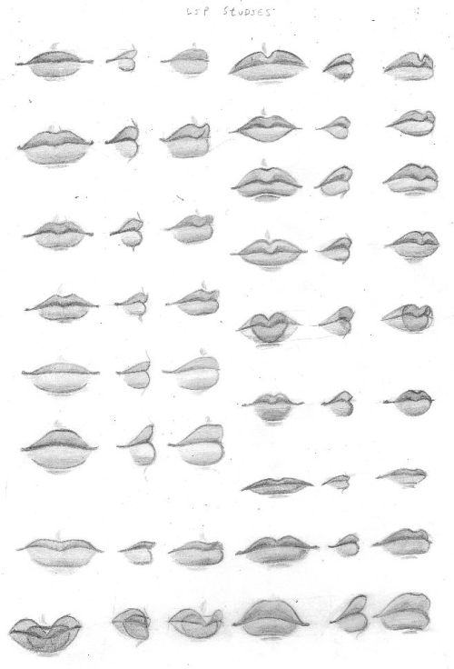 anatoref:  Drawing Lips:Top Image.Row 2,3 & 4Row 5 Left, RightRow 6Row 7