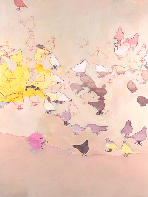 mysilentartworld:
“ by Misato Suzuki
“Strawberry Fields Forever” 2007 48” x 36” Acrylic on Canvas
”