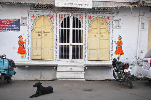 Intricate door paintings at Udaipur, India.