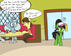 twogears:  ♀: “Did… did that filly just call my name? I must be hearing things…”  x3