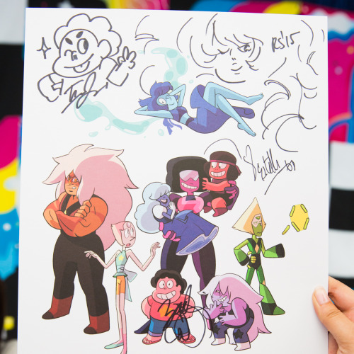 Our fans scored these sweet autographed posters by Rebecca Sugar & Crew at Comic Con!