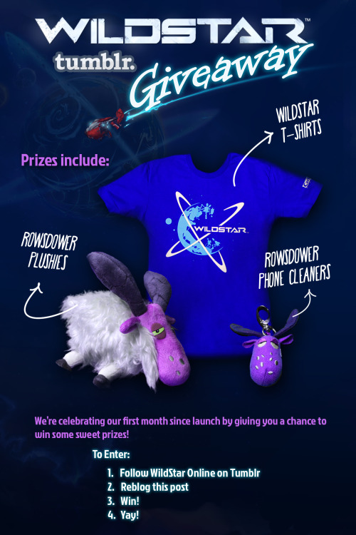 wildstaronline:
“ WildStar Tumblr Giveaway Itching to get your mitts on some sweet new WildStar Swag? Well here’s your chance, Cupcake!
Simply Follow WildStar Online on Tumblr and Reblog this post to be entered into a random drawing. You could win...