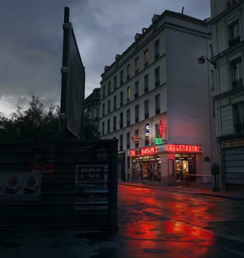 Red Light — Parisian Cafés in Rainy Nights — full post: l.shck.it/244mct1