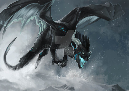 dragons:Art by Allagar Roshell  Double strength  Winter dragoness  Game in the dust&n