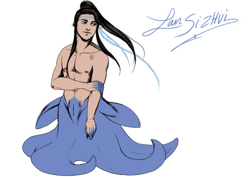 joshua-beeking:More Mermen!AU with Lan Xichen and Lan Sizhui this time! Sizhui is quite similar to W