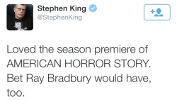 ahs-on-fx:  Stephen King, creator of the ‘original’ scary clown “IT” 