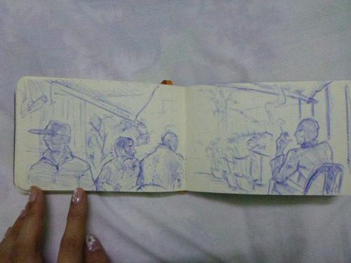 Some travel sketches in Vietnam. The first was at a temple in Hoi An. The ceilings were covered in 