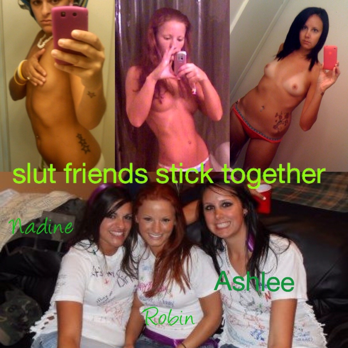 slutsknowwhattheyare:  showgingercunt:  Some of Ashlee and her slutty friends.  dirty