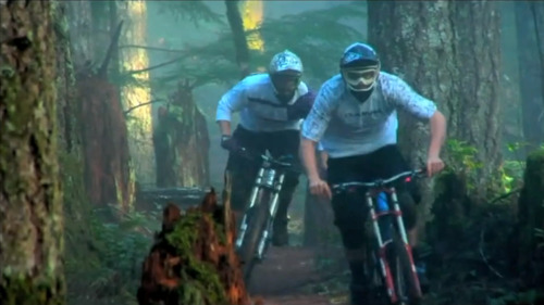 you-call-that-a-bike:  Hitting the forest Hard in the mist!!!