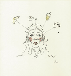 eatsleepdraw:  Indecisive Nancy, 2015 by Mrs. Cold TUMBLR - mrscoldillustrations I draw faces and tell stories of strangers I see. ( Maybe some doodles here and there as well ヅ ) 