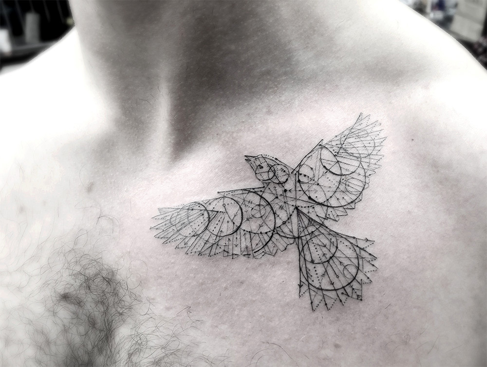 Elegant Fine Line Geometric Tattoos by Dr. Woo Colossal