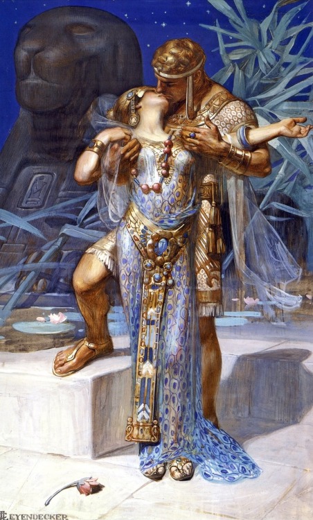 americanart:Cleopatra and Anthony, 1902 Joseph Christian Leyendecker (German-American, 1874 - 1951)