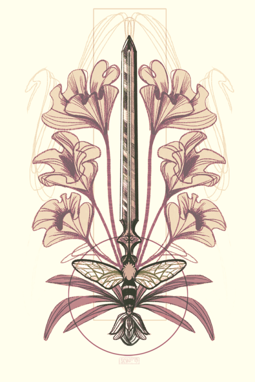 schuuu-art:Blades of bees and poppies ⚔️