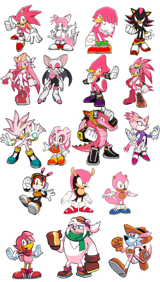 ♡♡♡ on Tumblr: sonic characters but they're pink i really like how the pink  looks on some of them so i might draw them soon