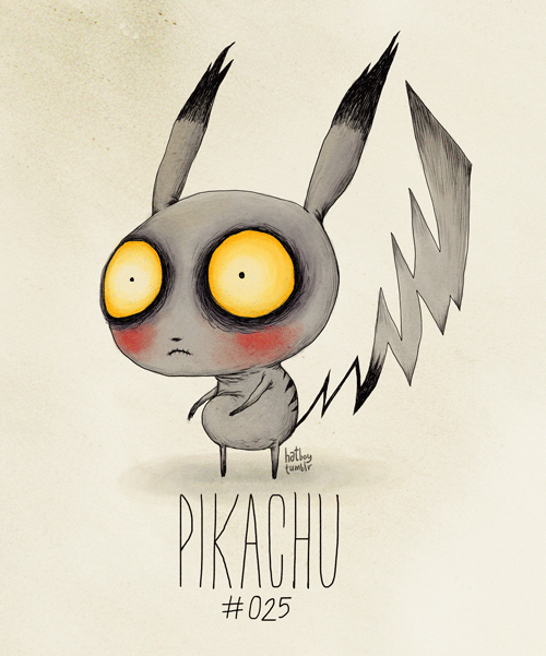 sixpenceee:  Tim Burton Inspired Pokemon Drawing by Vaughn Pinpin (More Images)