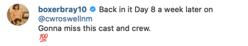 Ben Bray back on set to finish filming 3x08 this week![Filming 3x08 had been put on hold for a week 