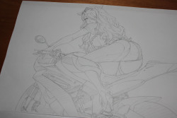 ale-halexxx:  sketch request, camilla from fire emblem fates… as a biker….