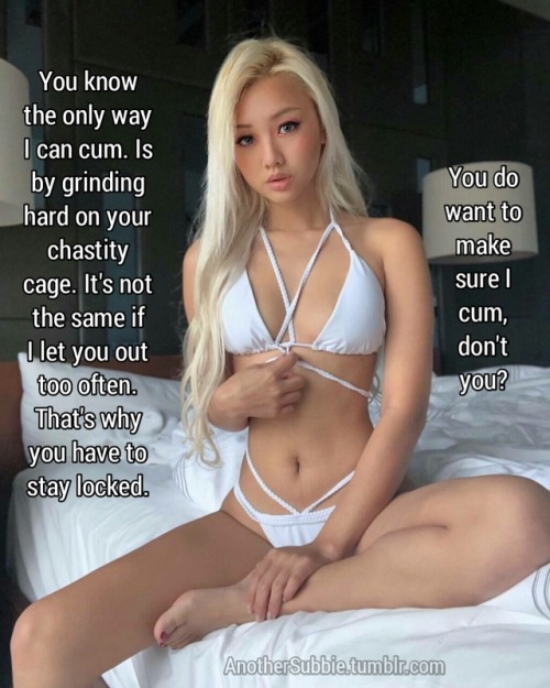 strugglingchastity: anothersubbie:She’s doing that thing where the only answer is more suffering. Th