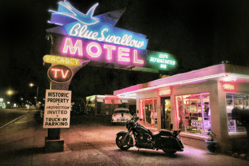 The Blue Swallow Motel, Route 66, Tucumcari, New Mexico by thelostadventure Via Flickr: www.thelosta