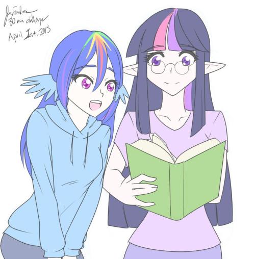 30minchallenge:Glad to see RD truly embracing her inner bookworm, and even sharing a book with Twi!Thanks for participating, everyone! And thanks for sticking around through our little prank! I’ll assume the first two books RD is reading are merely