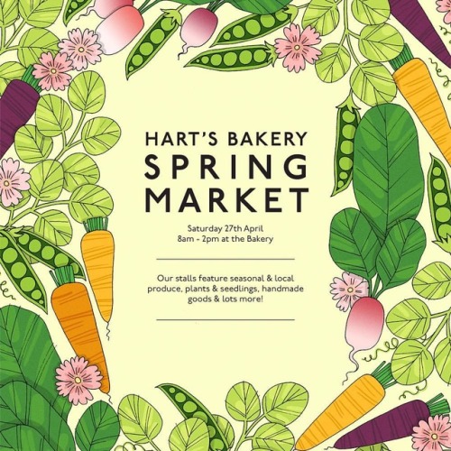 I’m very happy to share this poster for the Spring Market at Hart’s Bakery in Bristol at the end of 