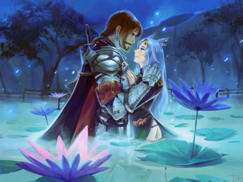 “When we met”Commission illustration for Steven SharpCharacters from FFXIV